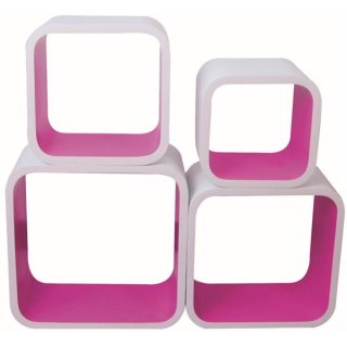 Regal Cubic 4er Set weiß / lila