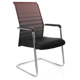Konferenzstuhl - Besucherstuhl - Stuhl FORMA V schwarz-rot