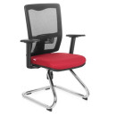 Konferenzstuhl - Freischwinger - Stuhl PERL I schwarz - rot
