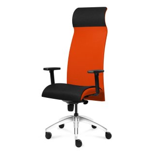 Bürostuhl TRONHILL Solium Executive Alu orange mit verstellbaren Armlehnen