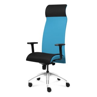 Bürostuhl TRONHILL Solium Executive Alu blau mit verstellbaren Armlehnen