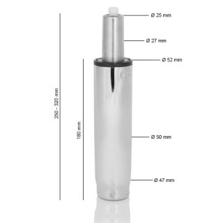 Gasfeder - Gasdruckfeder S - chrom, 25-32 cm