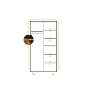 Kleiderschrank STEEL mit 2 Türen aus Massivholz