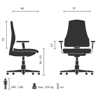 Gaming Stuhl / Bürostuhl GAMER schwarz / weiß