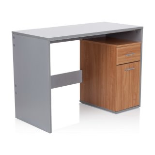 Schreibtisch / Computertisch BASIX  grauweiß / buche hell