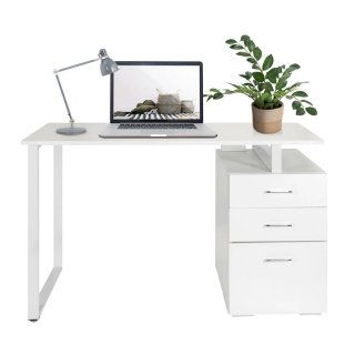 Schreibtisch / Computertisch EASY WORK V 120 x 50 cm mit Standcontainer weiß