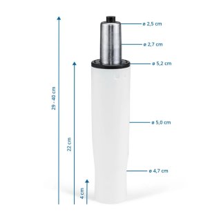 Gasfeder / Gasdruckfeder L - weiß, 29-40 cm