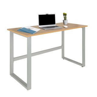 Schreibtisch / Computertisch WORKSPACE LIGHT I 120 x 60 cm buche / silber