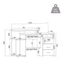 Computertisch / Schreibtisch WORKSPACE H IV 137 x 60 cm mit Standcontainer weiß / walnuss