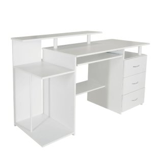 Computertisch / Schreibtisch WORKSPACE H IV mit Standcontainer weiß