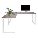 Eckschreibtisch / Schreibtisch / Computertisch WORKSPACE XL I 180 x 180 cm grau / weiß