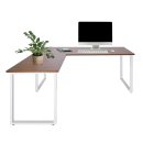 Eckschreibtisch / Schreibtisch / Computertisch WORKSPACE XL I 180 x 180 cm walnuss/weiß
