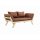 Sofa Bebop Kiefer massiv natur lackiert Lehmbraun