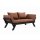 Relax - Sofa Bebop Kiefer massiv schwarz lackiert Lehmbraun