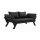 Relax - Sofa Bebop Kiefer massiv schwarz lackiert Dunkelgrau