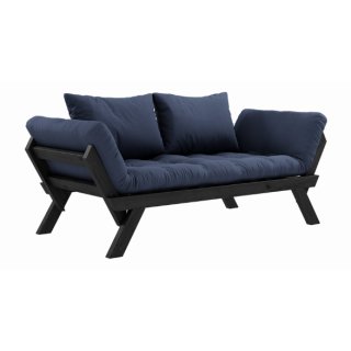 Relax - Sofa Bebop Kiefer massiv schwarz lackiert Marineblau