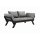 Relax - Sofa Bebop Kiefer massiv schwarz lackiert Grau