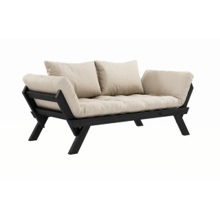 Relax - Sofa Bebop Kiefer massiv schwarz lackiert Beige