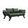 Relax - Sofa Bebop Kiefer massiv schwarz lackiert Olivgrün