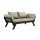 Relax - Sofa Bebop Kiefer massiv schwarz lackiert Leinenoptik