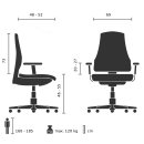 Drehstuhl / Bürostuhl AZURRO WHITE Netzstoff / Stoff grau