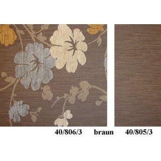 zweifarbig 40-806-3 braun (Blume) und 40-805-3 braun (uni)