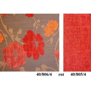 zweifarbig 40-806-4 rot (Blume) und 40-805-4 rot (uni)